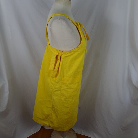 Mushroom Yellow Overall Dress with Pockets Size 15/16 - Picture 4 of 10